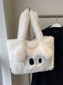 2025 New Big Eyes Tote Bag For Women, Cute Plush One Shoulder Bag, Large Capacity Versatile Commuter Bag, Winter