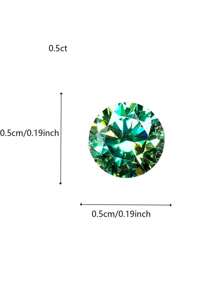 1 pieza de piedra suelta sintética de moissanita redonda de 5.0-8.0 mm y 0.5-2 ct de color azul-verde/verde amarillento, aplicable para monturas de joyería, uñas, anillos DIY, cadenas, aretes y accesorios