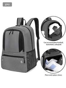 Nowa torba do koszykówki o dużej pojemności z oddzielną przegrodą na piłki, wielofunkcyjny plecak studencki, torba do ćwiczeń na świeżym powietrzu, przenośna torba piłkarska z oddzielną przegrodą na buty (na sezon powrotu do szkoły)
