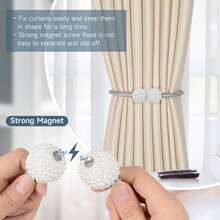 2/6 Stück magnetische Vorhangclips, goldene/silberne runde Kugel magnetische Vorhangclips, ohne Bohren, geeignet für Weihnachts-, Halloween-Vorhangdekoration, mit hochelastischer Federdrahtinnen