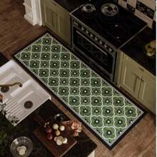 بساط أرضية مطبخ بنقوش زهرية، بطانية مضادة للزيت والانزلاق والسقوط، طول قابل للتخصيص