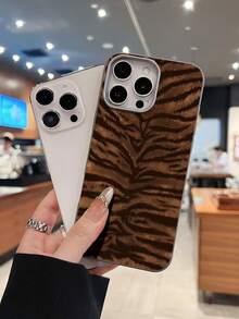 Tiger Stripe Mobile Phone Case, Designed With A Furry Texture And Bold Patterns, Suitable For IPhone 16, 15, 14, 13, 12 And 11 Pro Models, Made Of TPU Material, And Provides Shockproof Protection. Ideal For Animal Lovers, Fashion Enthusiasts, Birthdays, Seasonal Gifts, And Special Occasions. - 灰色CZ - 查看 2