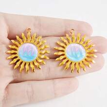 1pc/2pcs Luxury Delicate 304 Stainless Steel Electroplated Pendant Charms, Suitable For DIY Jewelry, Jewelry Making, Crafts - Ocean Life, Cherry, Flower Designs - Color - View 84