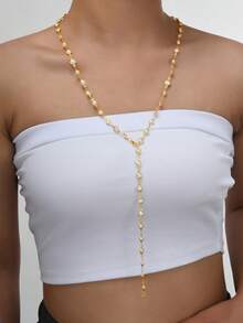 1/4pcs/Set Bohemian Style Vintage Metal Cross Y-Necklace Set, Suitable For Women's Daily And Holiday Wear, Gift For Friends On Festivals (Chain Length Based On Actual Item)