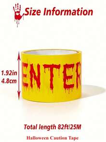 Decoraciones de Halloween, Cinta de precaución de 3 pulgadas x 90 pies, decoraciones de fiesta de Halloween para interiores para casas embrujadas, fiestas, puertas, áreas de peligro (3 piezas)