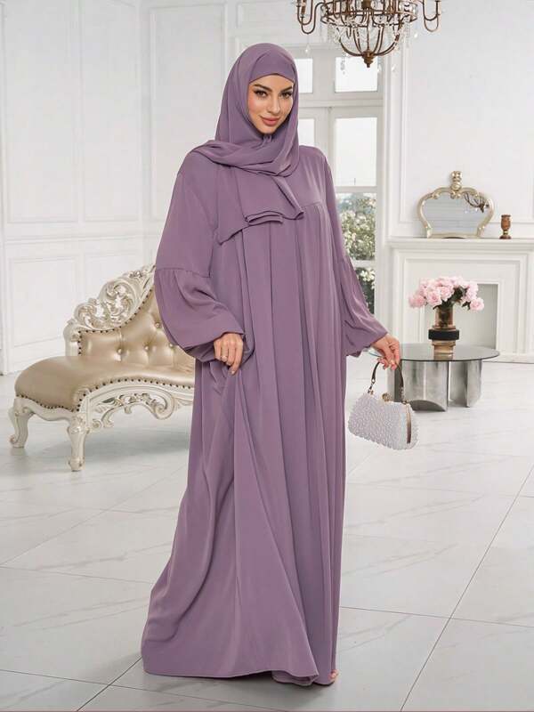 1 pezzo Abaya scontata (senza hijab), adatta per l'uso quotidiano delle donne musulmane/islamiche, per tutte le stagioni