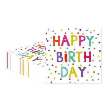 50pcs/Pack Disposable Napkins, Polka Dot Candle Text Square Paper Napkins, Birthday Party Dining Supplies