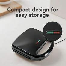 HONGMEI Máquina de sándwiches eléctrica, mini máquina de parrilla para el hogar, adecuada para bistec y hamburguesa, diseño cuadrado, control de temperatura independiente, calentamiento rápido, máquina de sándwiches con calentamiento inteligente - Tipo de Enchufe A USA (110-127V) - Ver 9