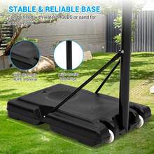 Portable Basketball Hoop System 5.2-10.0ft Adjustable For Kids/Youth, Pe Frame, Shatterproof PVC Board, Rust-Resistant Steel Rods, Easy Installation & Mobility With Two Wheels - Black - View 6