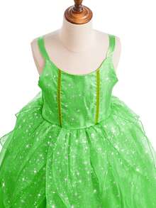 Set de 8 piezas de vestido de tutú con tirantes sin mangas en color verde, accesorio de disfraz para niñas, para fiestas, Halloween, Navidad