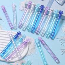 120支雪花泡泡棒，彩色手动泡泡管，手持迷你泡泡机玩具，派对礼品，适用于婚礼、生日、情人节、圣诞节、新娘送礼会和户外休闲活动（不含泡泡液） - 彩色 - 查看 6