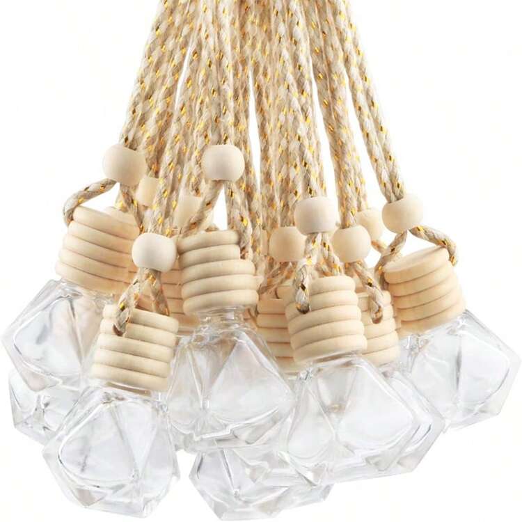 10 chai xịt thơm ô tô đa năng, chai xịt thơm trang trí treo, chai thủy tinh rỗng đựng nước hoa treo ô tô, nước hoa treo ô tô, thích hợp cho ô tô, phòng ngủ, phòng khách, phòng tắm, ban công, tủ quần áo và những nơi khác, vật dụng trang trí hoàn hảo cho gia đình - Nhiều màu - Xem 5