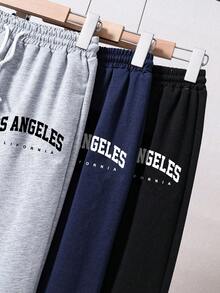 3件套男童卡通印花运动裤套装 - 彩色 - 查看 3