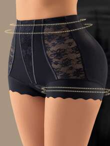 Culottes taille haute en dentelle avec contrôle du ventre pour femmes, sous-vêtements affinants sans couture, légers