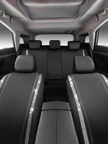 9PCS/4PCS Leather Bling Diamond Car Seat Covers Full Set - Waterproof Anti-Slip Rhinestone Automotive Covers, Universal Fit For Car/SUV/Sedan/Van, Airbag Compatible With Rear Zipper Design 9PCS Includes: 2 Front Seat Covers + 1 Backrest Cover + 1 Back Seat Cover + 5 Headrest Covers, 4PCS Includes: 2 Front Seat Covers + 2 Headrest Covers - 款式A - 查看 8