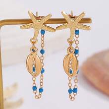 Summer Starfish & Sea Turtle Earrings, Beach Style Earrings, Bohemian Jewelry Earrings For Women