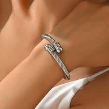 1pc Elastic Stainless Steel Men's Bracelet - Silver - View 11