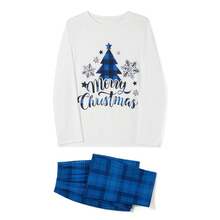 Christmas Pajamas For Women Men Kids Baby Matching Christmas Pajamas For Family Christmas Tree T Shirt Tees Tops Plaid Pants Sleepwear Nightwear Xmas Pjs Set - Xanh và trắng - Xem 5