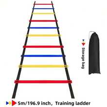 1 Set de Escalera de Agilidad Colorida de PP, para Entrenamiento de Velocidad, Escalera de Velocidad Horizontal Multisize con Conos, Equipo de Ejercicio de Técnica de Fútbol y Baloncesto, Equipo de Entrenamiento de Acondicionamiento Físico de Fútbol - Multicolor - Ver 7