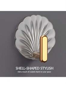 4 套免打孔挂钩，带强力粘性键，壁挂式衣钩，浴室卫生间门，后粘式 - 金色 - 查看 2