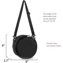 Circle Ita Bag Round Crossbody Bag Ita Purse Pin Display Bag With Insert - Black - View 3