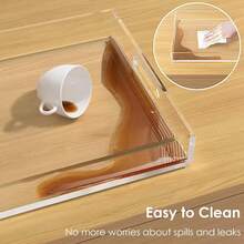 Large Acrylic Tray With Handle, Transparent Acrylic Tray For Holding Food, Drinks, Snacks And Appetizers, Rectangular Tray, Coffee Table Tray, Acrylic Makeup Storage Box