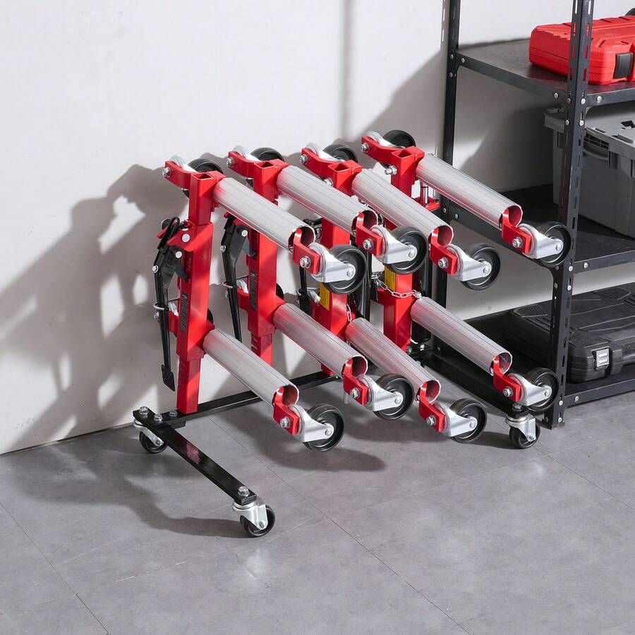 Car Dolly Rack Hydraulic Jack Stand Organizer With 4 Platform Capacity - Black - View 1