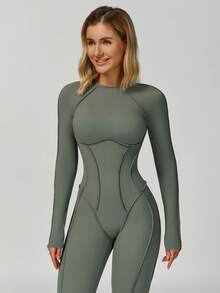 MASKERT 女士运动服瑜伽服连体裤跑步运动健身服高弹瑜伽服居家休闲舒适亲肤