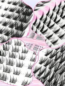 420 Peças Conjunto Misto de Cachos de Cílios - 4 Estilos em Uma Caixa, Olho de Gato, Olho de Raposa, Estilo Dramático Grosso, Reutilizável, Adequado para Festas, Palcos, Uso Diário ou Kit de Cachos de Extensão de Cílios, Cílios, Cílios Postiços, Cílios Falsos