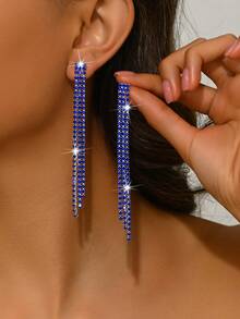 Women's Wedding Jewelry Fully Rhinestone Earrings, Suitable For Daily, Evening Party Wear - Multicolored Earrings - View 15