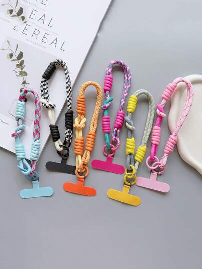 New Handmade Woven Short Wrist Strap With Phone Case Connector, Universal Phone Case Accessory, Anti-Slip Anti-Drop Portable Pendant
