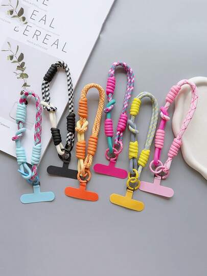 New Handmade Woven Short Wrist Strap With Phone Case Connector, Universal Phone Case Accessory, Anti-Slip Anti-Drop Portable Pendant
