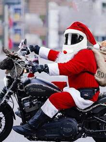 1 chiếc mũ bảo hiểm xe máy ông già Noel, mũ ông già Noel xe máy, quà tặng mũ bảo hiểm trùm đầu cá nhân hóa dễ thương, điên rồ và vui nhộn, thích hợp cho đồ dùng ngoài trời và trang trí tiệc Giáng sinh (không bao gồm mũ bảo hiểm) trang trí nhà trang trí Giáng sinh trang trí phòng trang trí Giáng sinh mùa đông quà tặng Giáng sinh tại nhà trang trí Giáng sinh - Nhiều màu - Xem 4