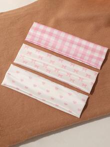 3 chiếc băng đô thể thao in họa tiết sọc + hình trái tim phong cách đại học dành cho nữ, tiện dụng, đa năng cho cuộc sống hàng ngày, khiêu vũ đường phố, du lịch, phụ kiện trang trí tóc phụ kiện mùa thu băng đô nữ khăn trùm đầu mùa thu băng đô thời trang dành cho nữ băng đô mùa thu băng đô mùa đông cho trang phục đi nghỉ dành cho nữ - Nhiều màu - Xem 2