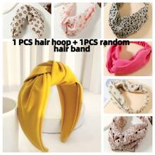 1 Stück französischer grenzüberschreitender Europa- und US-amerikanischer neuer Haarreif mit INS-Textur Satinhaube Haarspange Breitkrempiger Knoten Haarband für Partys und Ausflüge, Haarband, Haarreifen, Haarzubehör, Geschenke