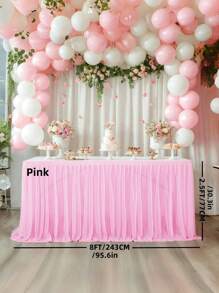 4pcs/1pc Pleated Solid Color Tableskirt, Suitable For Rectangular, Square, Round Tables, Ruffled Tablecloth, Wrinkle-Resistant And Easy To Clean, Applicable For Birthday Cake Table Decor, Banquet And Wedding Party, Bridal Shower, Various Party Celebrations
