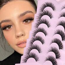 Wispy Cat Eye Lashes Natural Look 15mm False Eyelashes Fluffy Mink Fake Lashes That Look Like Extensions Lash Strips