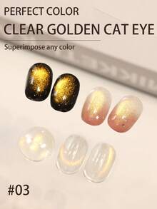 PERFECT COLOR 12ml Esmalte de uñas en gel con efecto ojo de gato magnético, gel con efecto ojo de gato dorado, esmalte de uñas en gel con brillo holográfico, manicura en gel de calidad de salón, cuidado de uñas DIY en casa - Multicolor - Ver 11