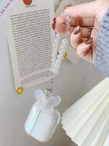 闪亮耳机盒，配闪光蝴蝶和水晶链 - 彩色 - 查看 6