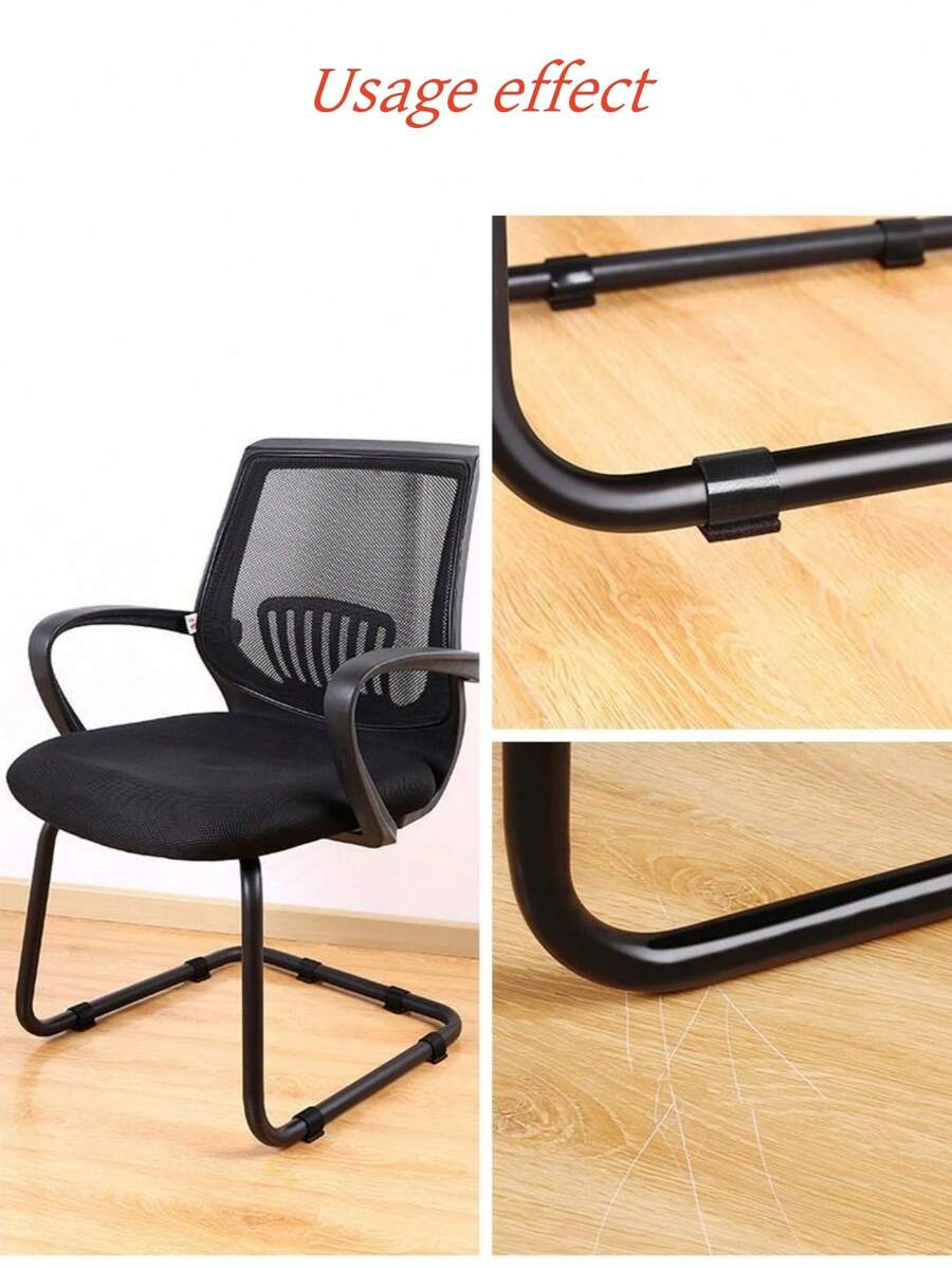 Alfombrilla de fieltro con gancho y bucle para patas de silla, alfombrilla de fieltro fija con forma de lazo para patas de silla, alfombrilla antirruido para silla