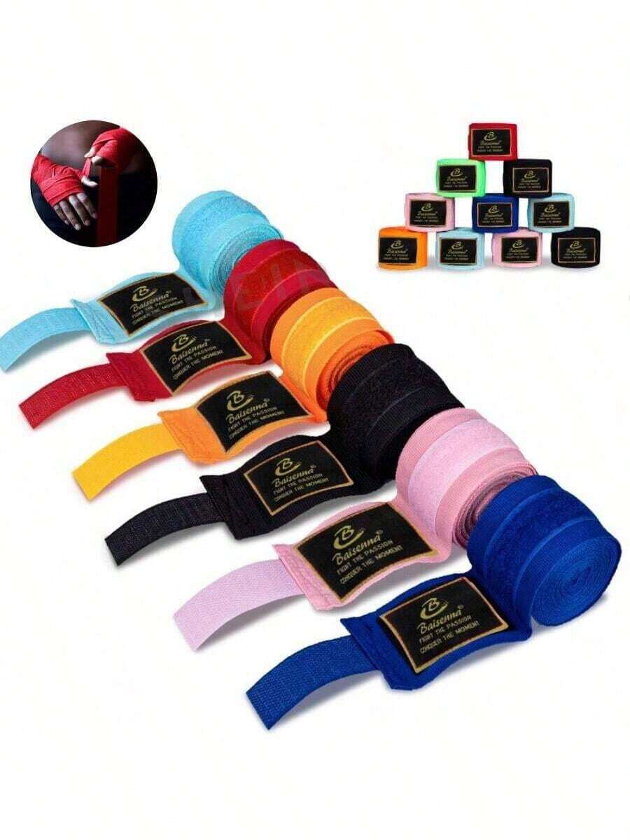 2pcs Non-Slip Boxing Hand Wraps: Breathable Sports Protection, Extremely Comfortable - Ideal For MMA And Other Sports! - Multicolor - View 1