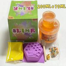 1pc DIY Honey Theme Clay Slime - Transparent Crystal Slime Set, Jelly Texture Slime - Handmade Slime - ASMR Slime, Super Soft And Non-Sticky, Stress Relief Toy, DIY Party Gift For Kids & Adults - Multicolor - View 12