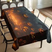 1/20 szt. obrusów z motywem Halloween, obrus z motywem dyni w stylu Horror, trwały, prostokątny obrus z poliestru, antypoślizgowy, do kuchni rodzinnych, na balkony i tarasy, dekoracja na imprezę Halloween - Wielokolorowe - Zobacz 15