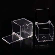 12个全新高透明PS塑料方形包装盒，上下盖开口包装盒，托盘式透明盒