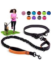 1pc Running/Walking Dog Leash Belt, Reflective Safety Shock Absorbing Retractable Outdoor Dog Leash