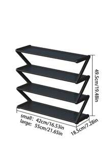 4层Z型鞋架，耐用塑料独立收纳盒，弧形设计，易于组装落地架，适用于客厅或宿舍，可堆叠节省空间，鞋子收纳盒，垂直架。 - 彩色 - 查看 5