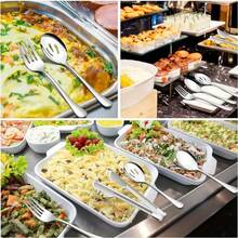 8 tacâmuri de servire din oțel inoxidabil, accesorii de bucătărie durabile, inclusiv clește pentru alimente, lingură de servire/lingură cu fante/furculiță de servire/cuțit de unt, ustensile elegante de servire pentru petrecere, banchet, bufet, cină, Crăciun, Ziua Recunoștinței