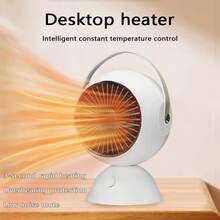 TENGKESi 1 Peça + Tipo de Plugue 220V 900W Aquecedor de Ar Quente Portátil Pequeno, Proteção Contra Superaquecimento, Proteção Contra Inclinação, Grade Anti-Escaldante, Sala de Estar, Escritório, Aquecedor para Ambiente, Ventilador Elétrico de Aquecimento de Ar Quente à Prova de Frio e Calor no Inverno