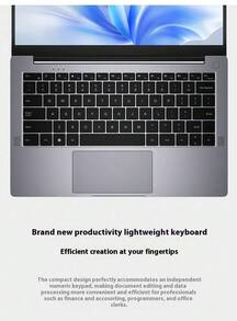 14-Inch Lenovo Business Office Laptop, High-Performance Ultralight Notebook For Home And Study, Yineng P14H N100, 8GB RAM, 256GB SSD, With Adapter - Silver - View 4