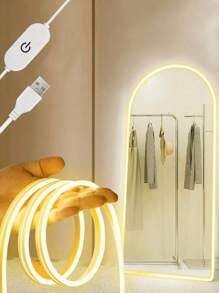 1m/2m/3m/4m/5m LED Touch Flexible Neon Light Strip, USB Dimmable Decorative Lighting Strip, Suitable For Bedroom, Living Room, Vanity Mirror, Bathroom, Patio, Party, Home, Bar, Outdoor DIY Decoration